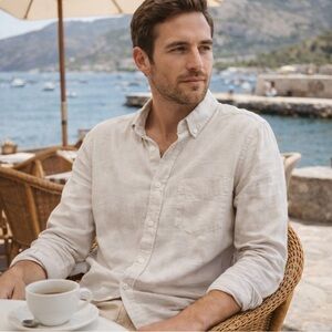 Banana Republic Double Faced Cotton Twill Untucked Slim Fit NWT - S